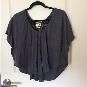 Knit Back Poncho Blouse